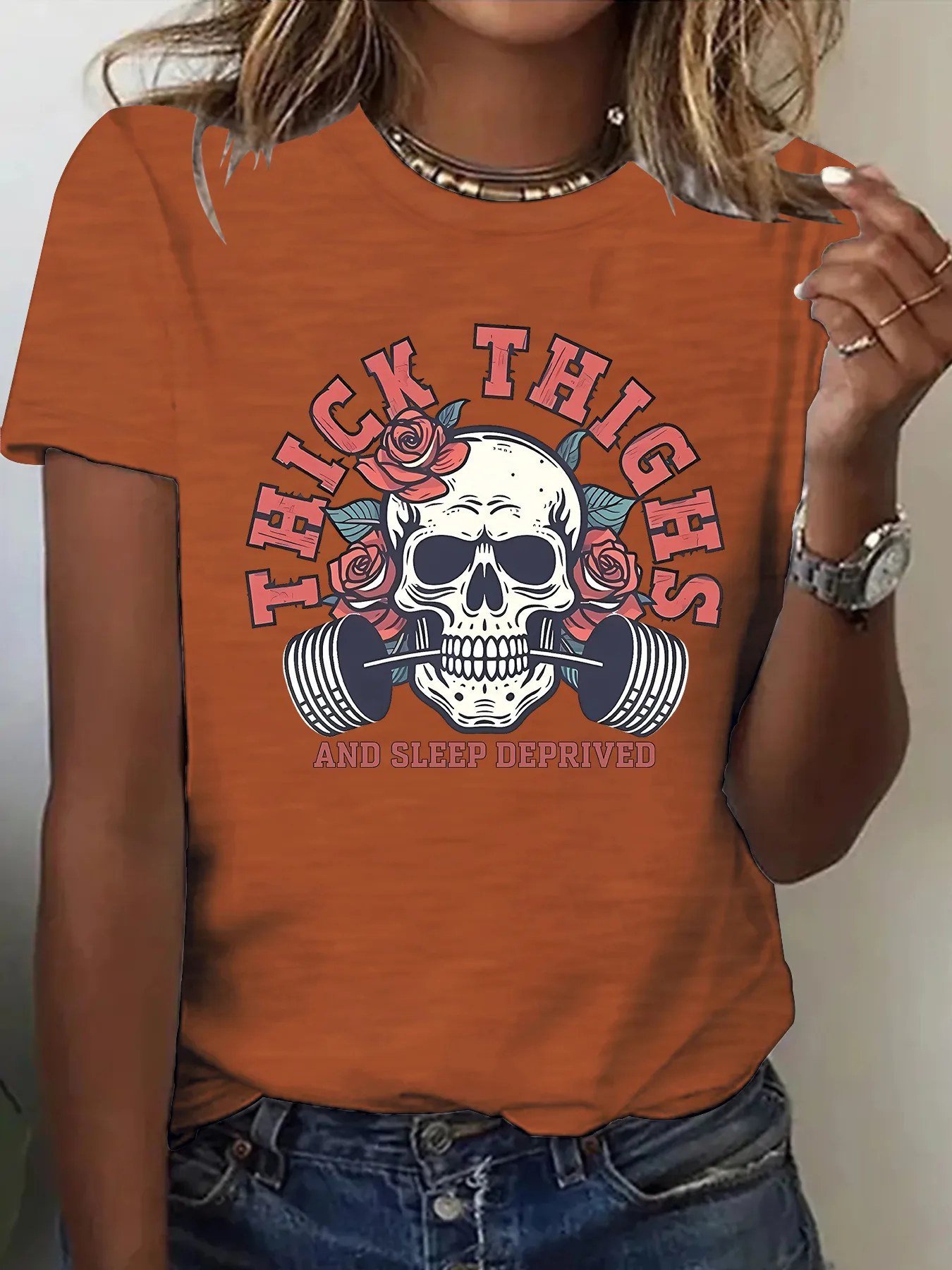 Women's T-shirt Short Sleeve T-Shirts Printing Casual Pastoral Streetwear Vocabulary Words/Name Slogan Graffiti display picture 9