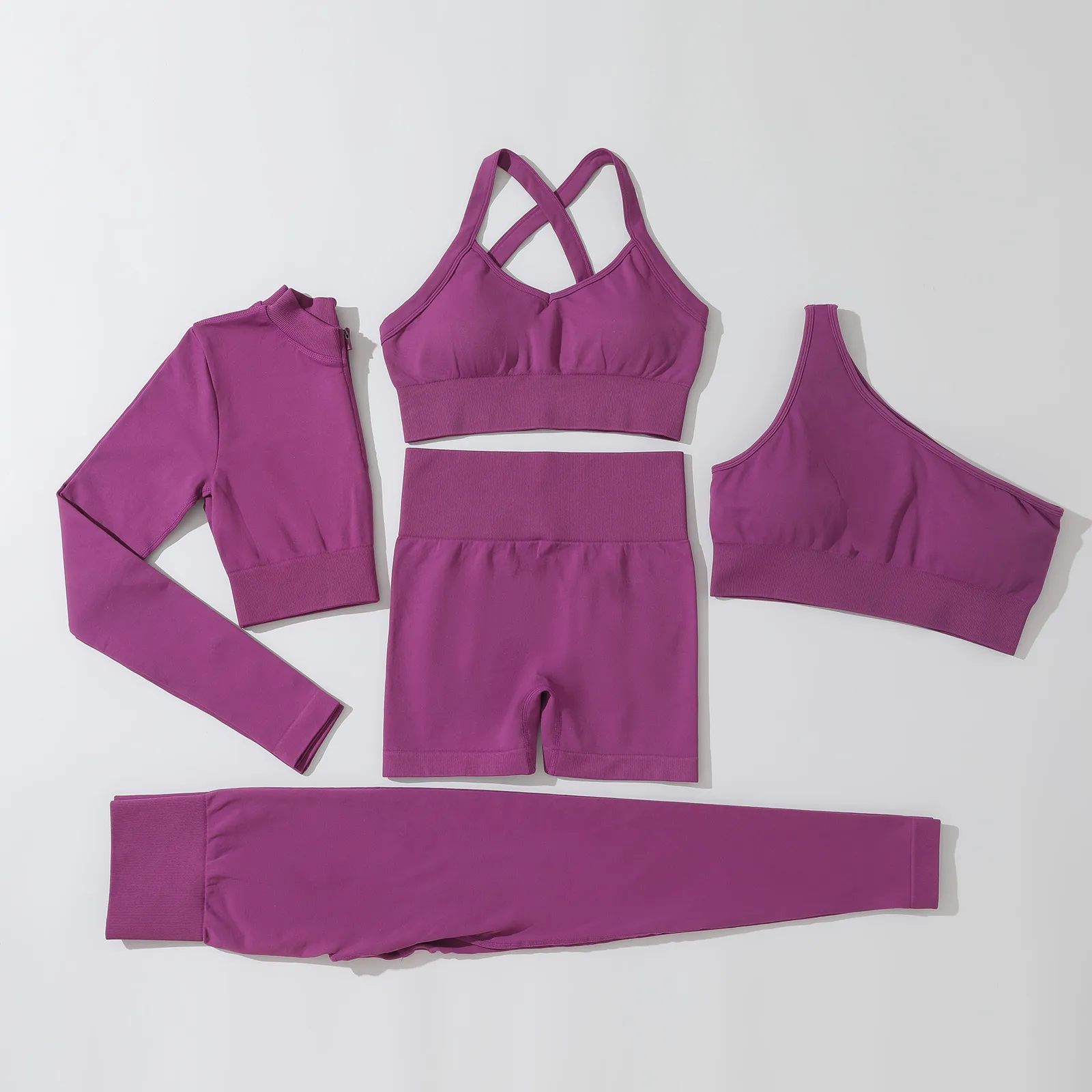 Basic Classic Style Solid Color Nylon Spandex Racerback Neck Tracksuit Racerback Tank Tops Skinny Pants display picture 12