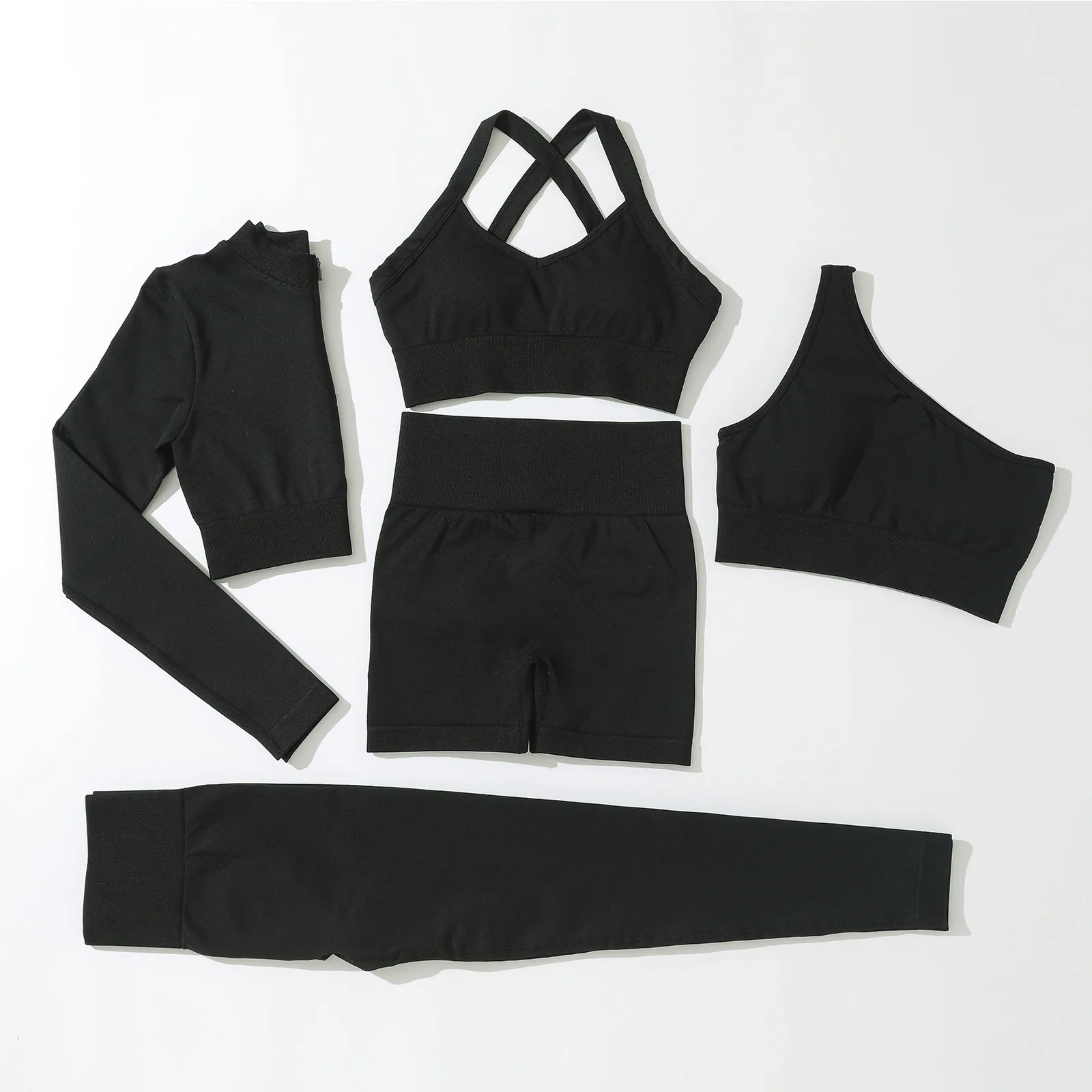 Basic Classic Style Solid Color Nylon Spandex Racerback Neck Tracksuit Racerback Tank Tops Skinny Pants display picture 10