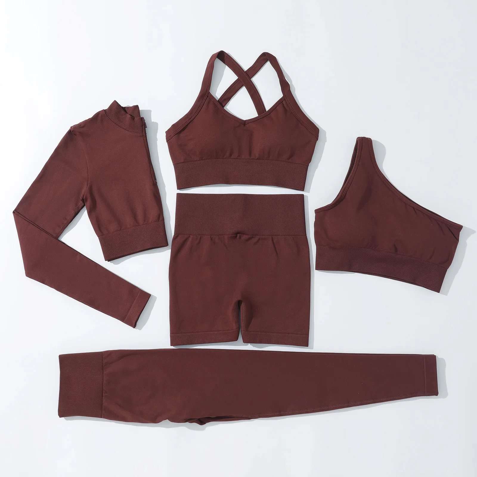 Basic Classic Style Solid Color Nylon Spandex Racerback Neck Tracksuit Racerback Tank Tops Skinny Pants display picture 9