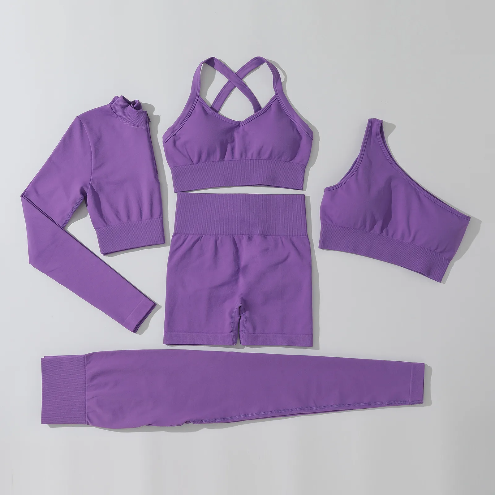 Basic Classic Style Solid Color Nylon Spandex Racerback Neck Tracksuit Racerback Tank Tops Skinny Pants display picture 13