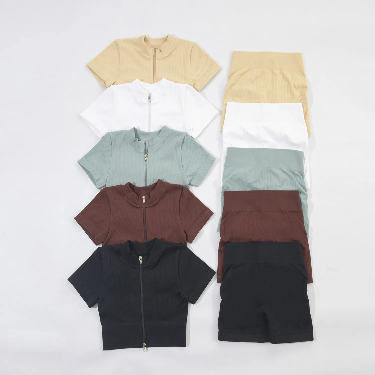 Casual Fitness Basic Solid Color Nylon Spandex Racerback Neck Tracksuit Racerback Tank Tops Skinny Pants display picture 6