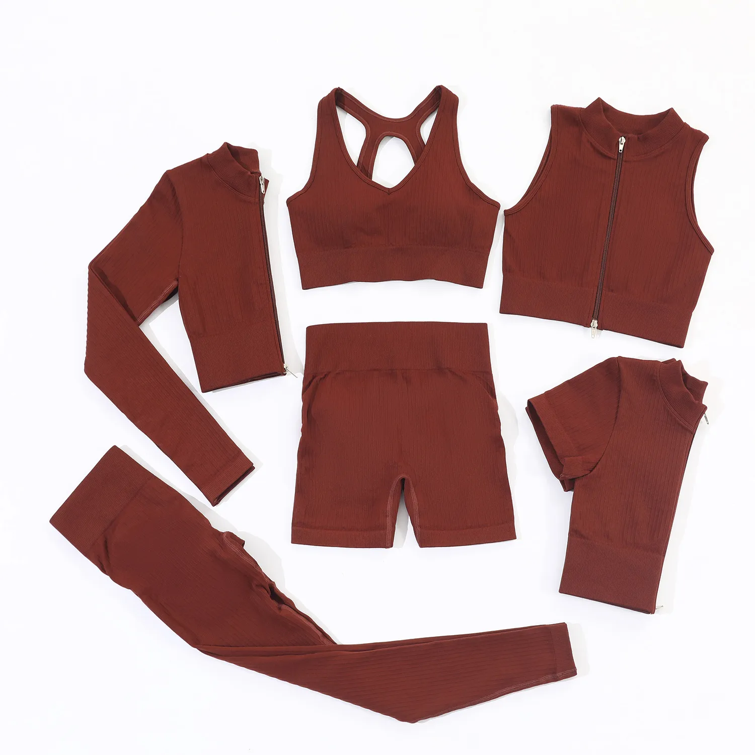 Casual Fitness Basic Solid Color Nylon Spandex Racerback Neck Tracksuit Racerback Tank Tops Skinny Pants display picture 8