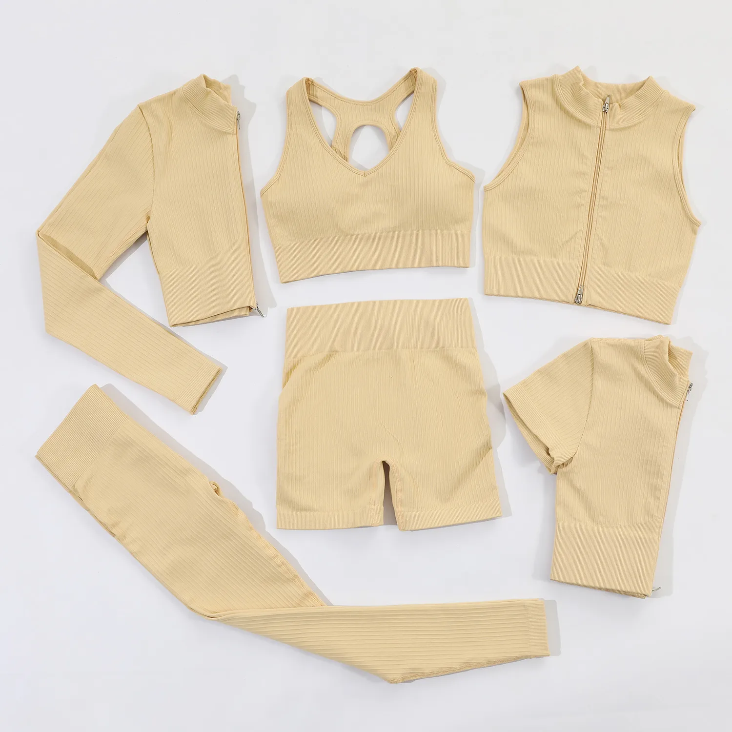 Casual Fitness Basic Solid Color Nylon Spandex Racerback Neck Tracksuit Racerback Tank Tops Skinny Pants display picture 11