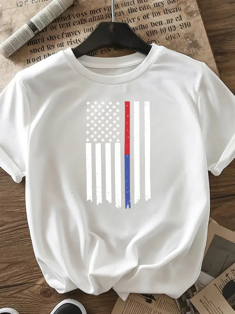 Women's T-shirt Short Sleeve T-Shirts Casual Star Stripe display picture 13