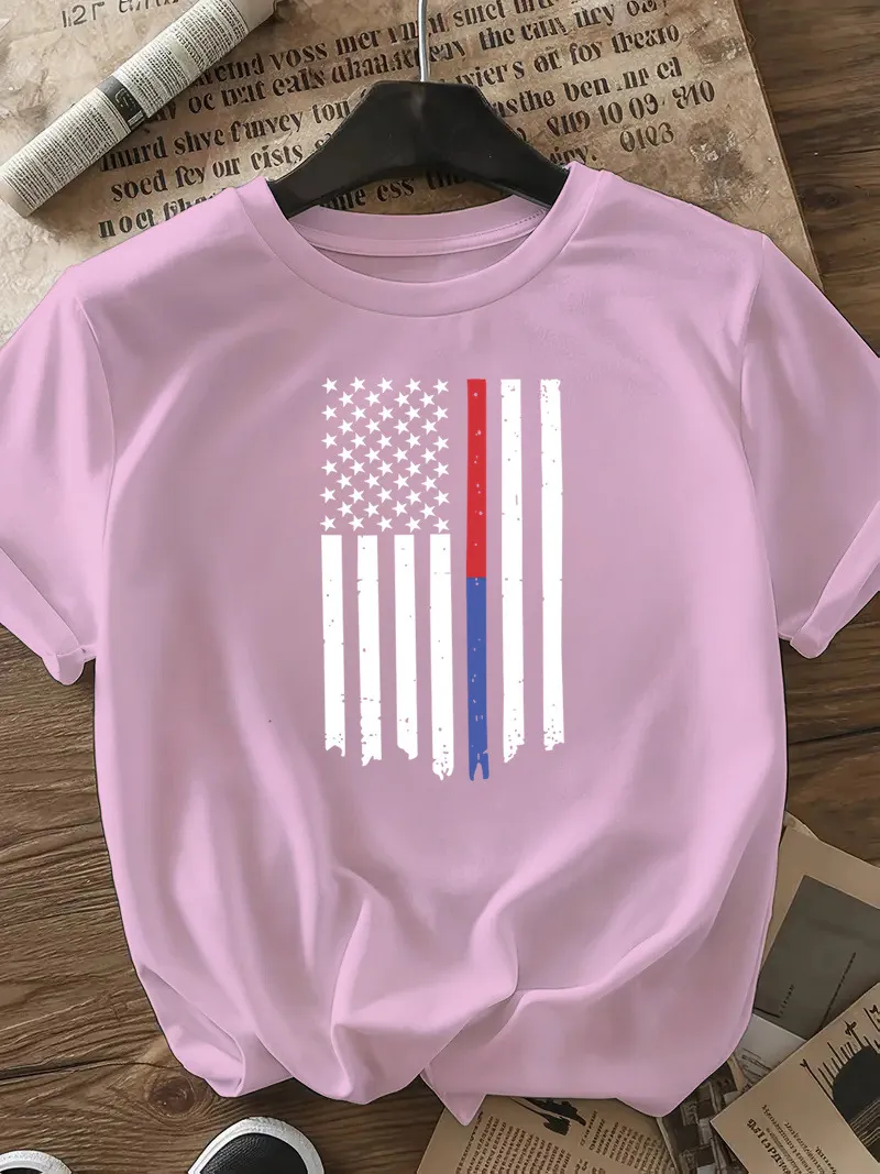 Women's T-shirt Short Sleeve T-Shirts Casual Star Stripe display picture 21