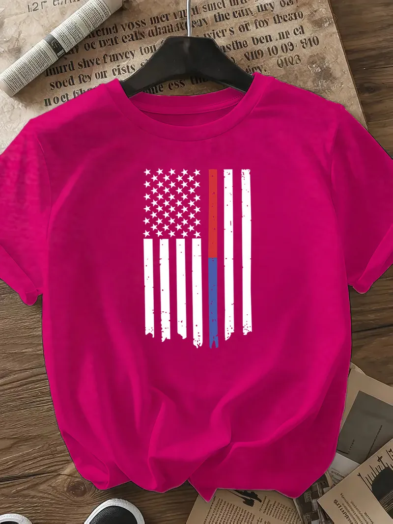 Women's T-shirt Short Sleeve T-Shirts Casual Star Stripe display picture 24