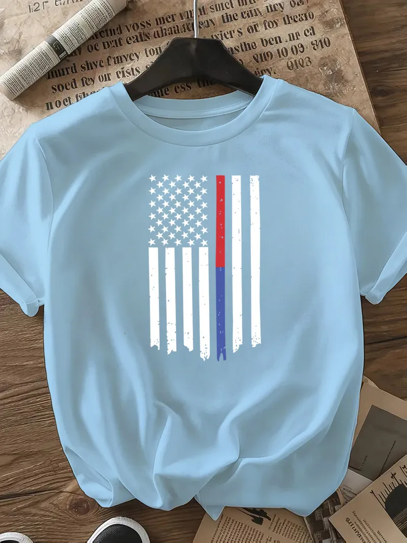 Women's T-shirt Short Sleeve T-Shirts Casual Star Stripe display picture 25