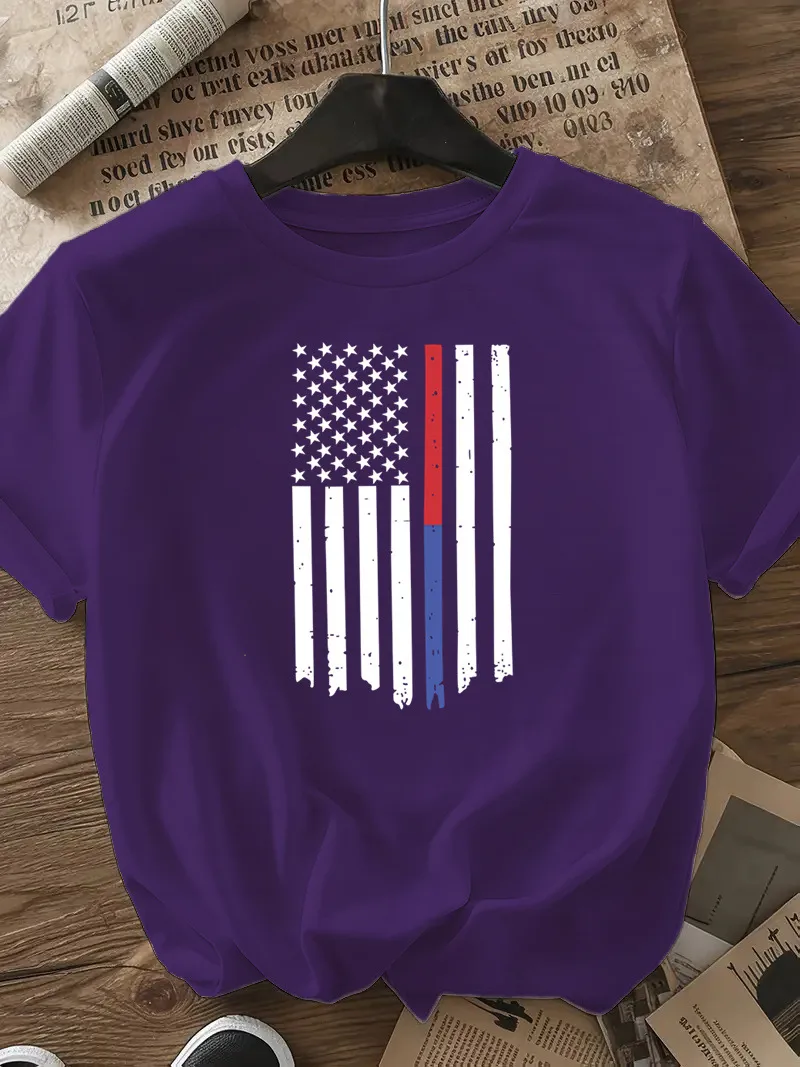 Women's T-shirt Short Sleeve T-Shirts Casual Star Stripe display picture 16