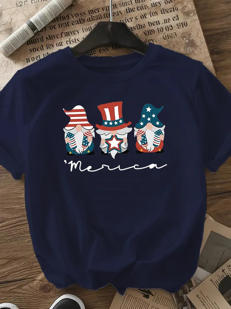 Women's T-shirt Short Sleeve T-Shirts Casual Cute Human Star Stripe display picture 18