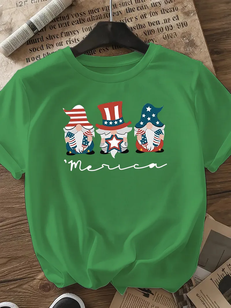 Women's T-shirt Short Sleeve T-Shirts Casual Cute Human Star Stripe display picture 16
