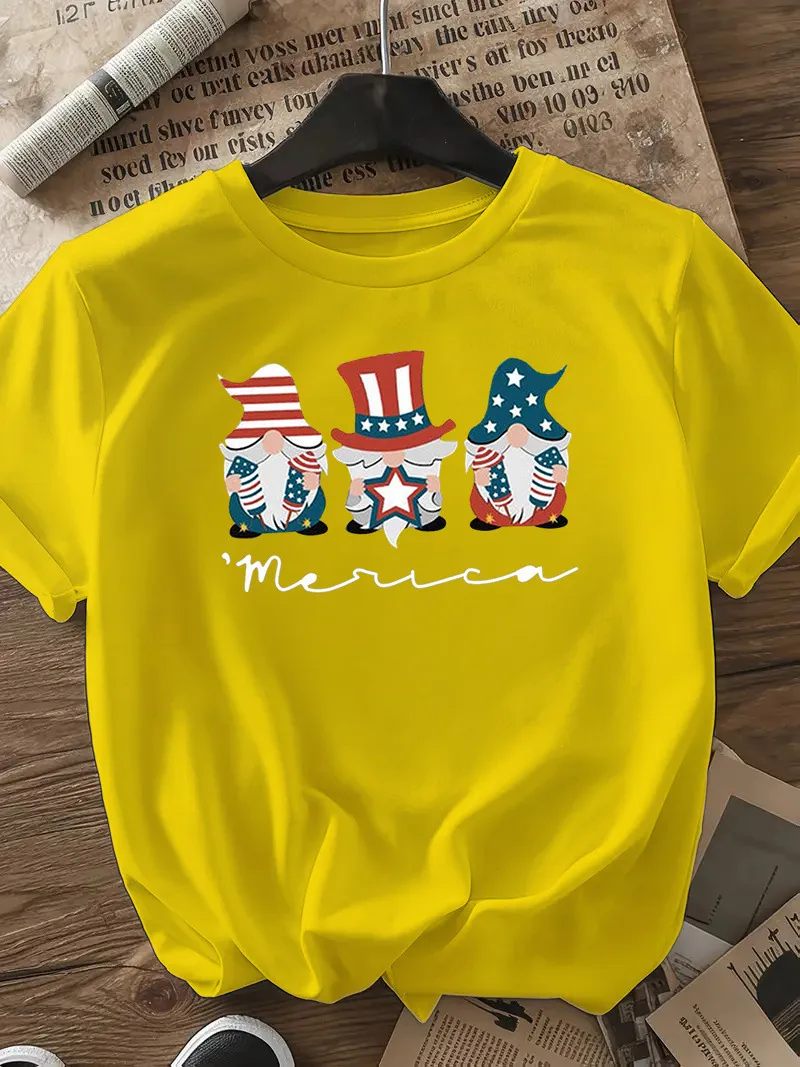 Women's T-shirt Short Sleeve T-Shirts Casual Cute Human Star Stripe display picture 20