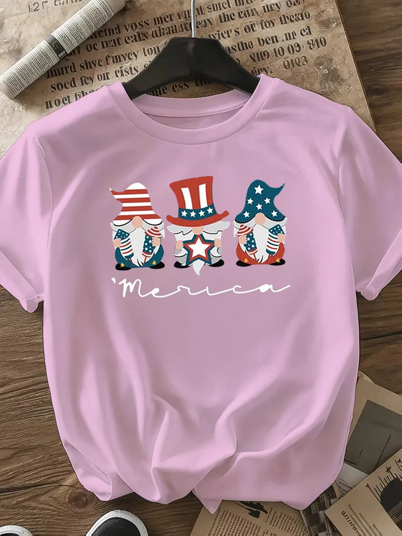 Women's T-shirt Short Sleeve T-Shirts Casual Cute Human Star Stripe display picture 21