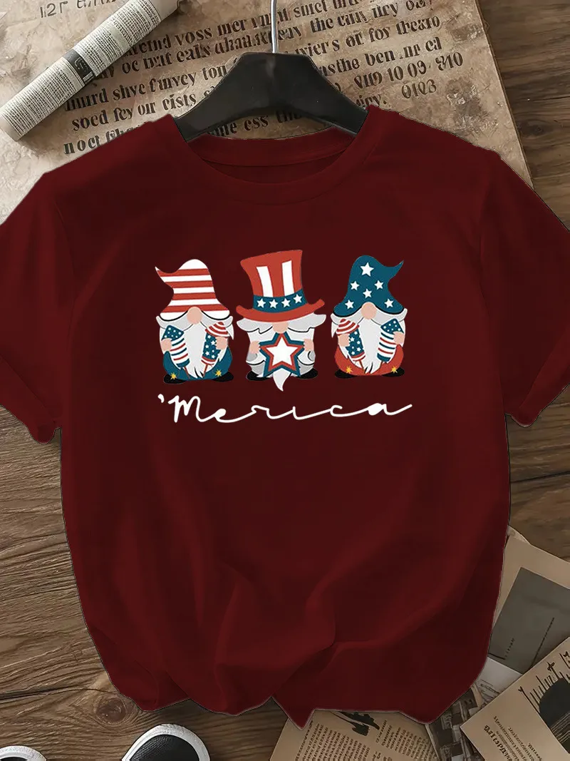 Women's T-shirt Short Sleeve T-Shirts Casual Cute Human Star Stripe display picture 24