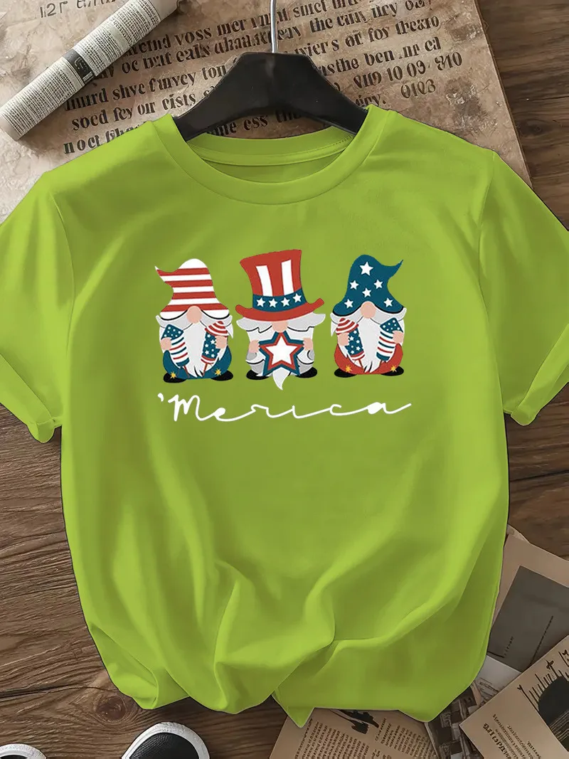 Women's T-shirt Short Sleeve T-Shirts Casual Cute Human Star Stripe display picture 28