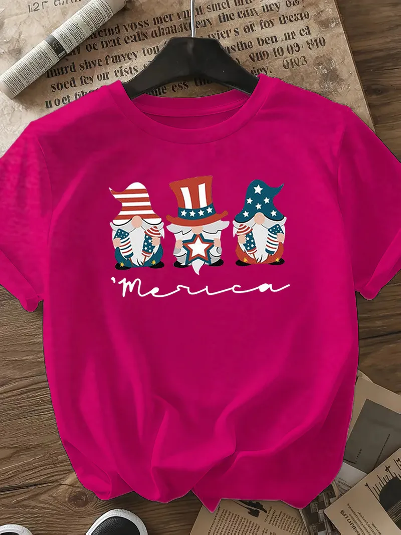 Women's T-shirt Short Sleeve T-Shirts Casual Cute Human Star Stripe display picture 25
