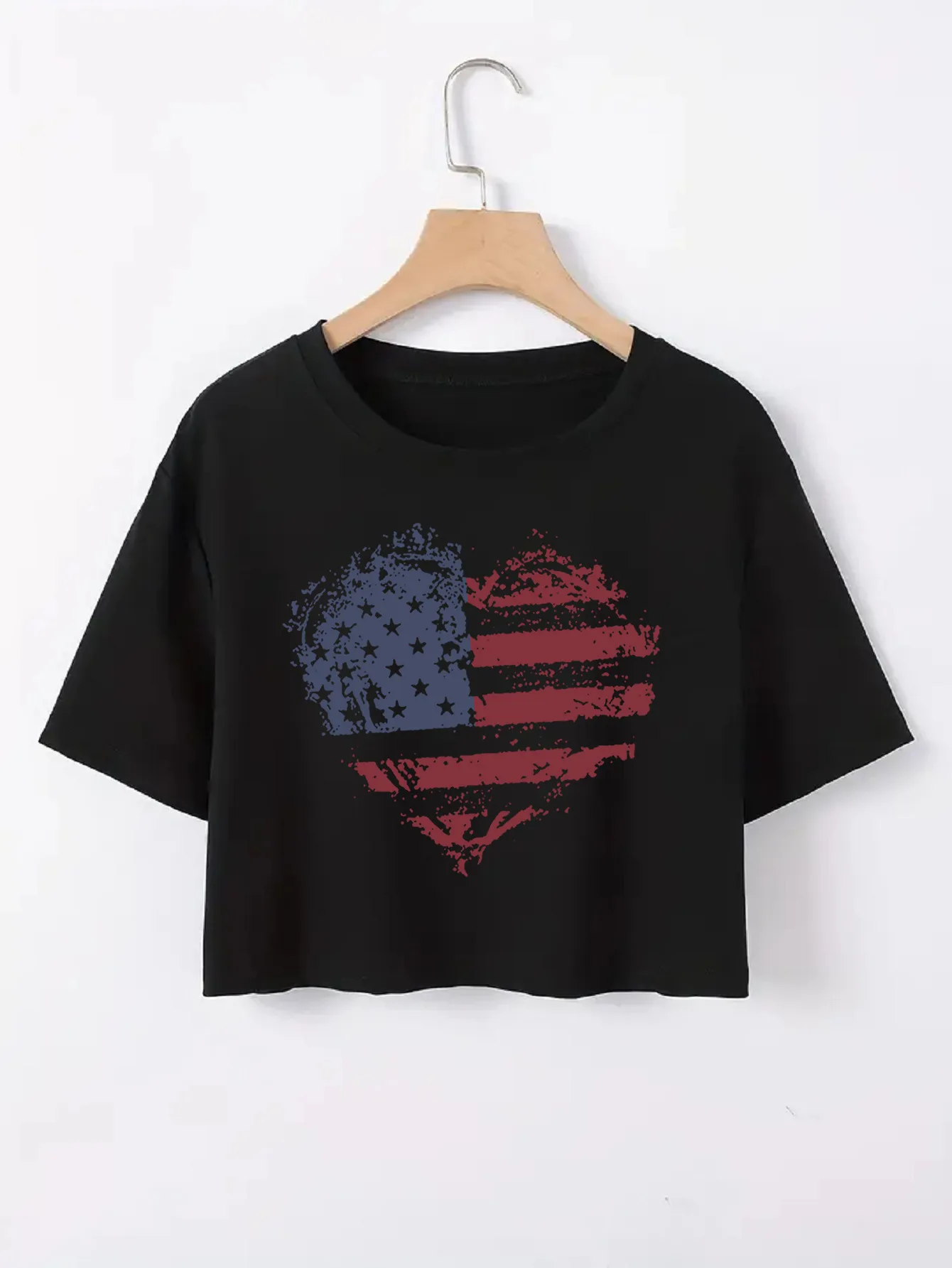 Women's T-shirt Short Sleeve T-Shirts Casual Slogan Star Stripe display picture 8