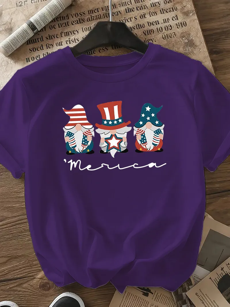 Women's T-shirt Short Sleeve T-Shirts Casual Cute Human Star Stripe display picture 26