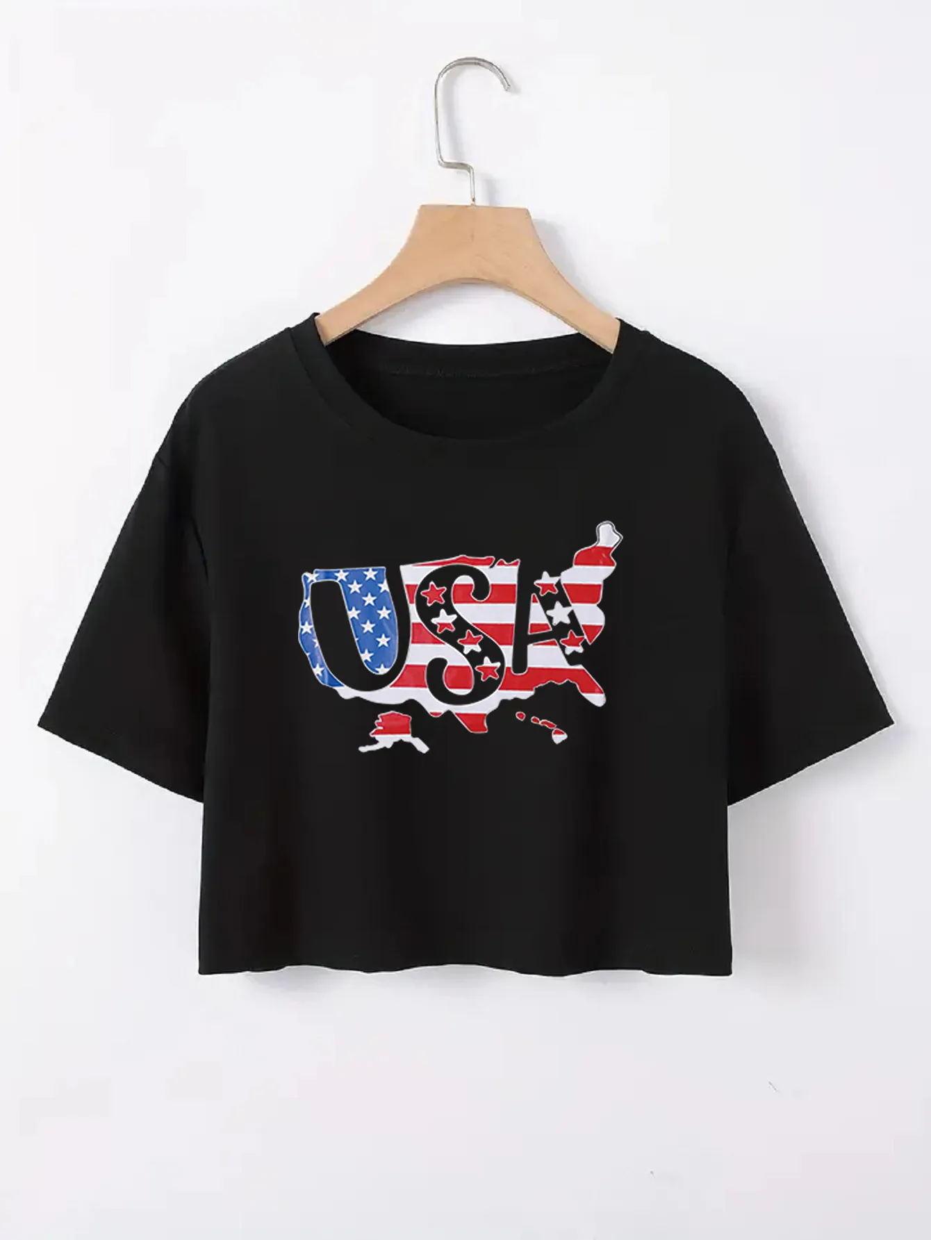 Women's T-shirt Short Sleeve T-Shirts Casual Slogan Star Stripe display picture 9
