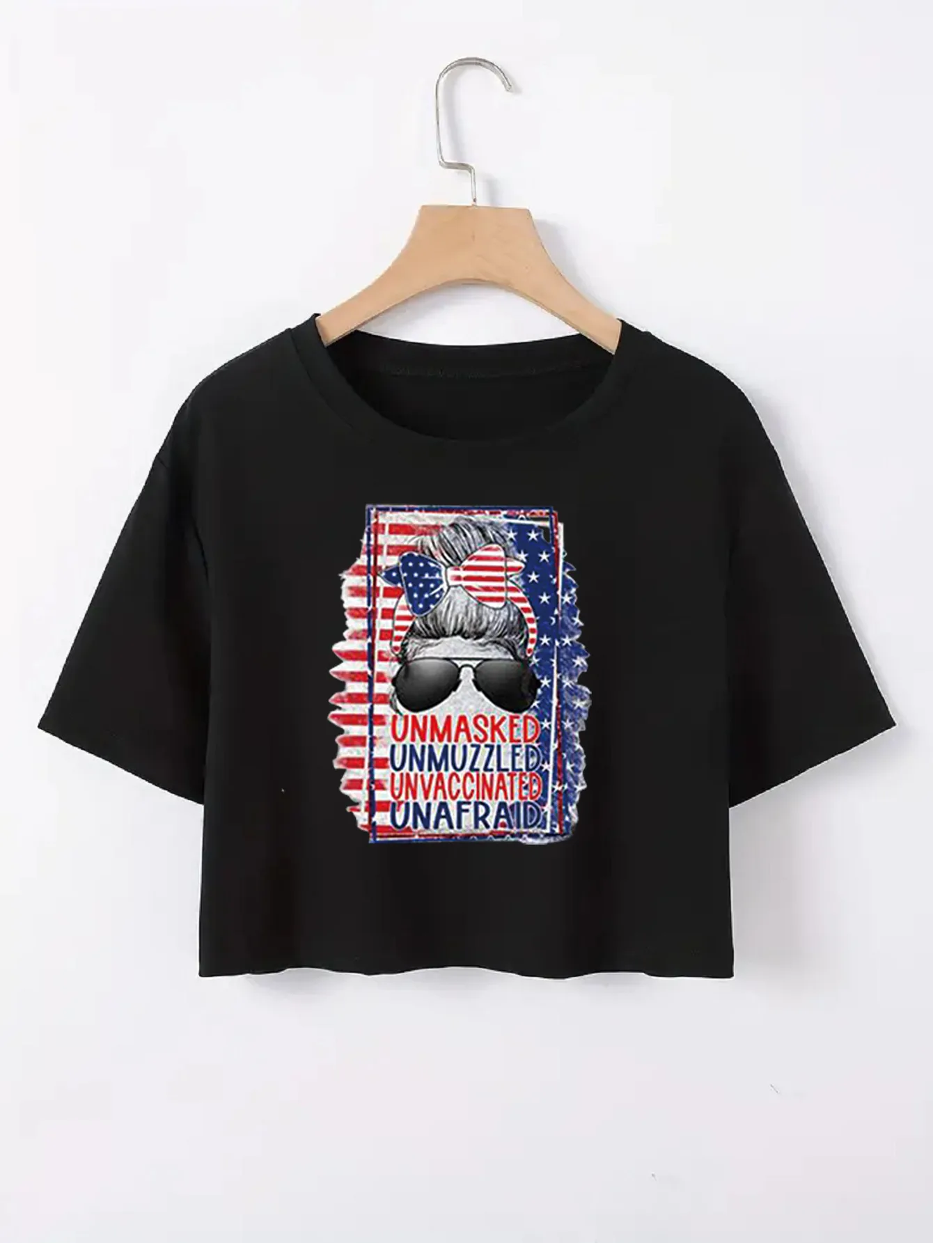 Women's T-shirt Short Sleeve T-Shirts Casual Slogan Star Stripe display picture 15