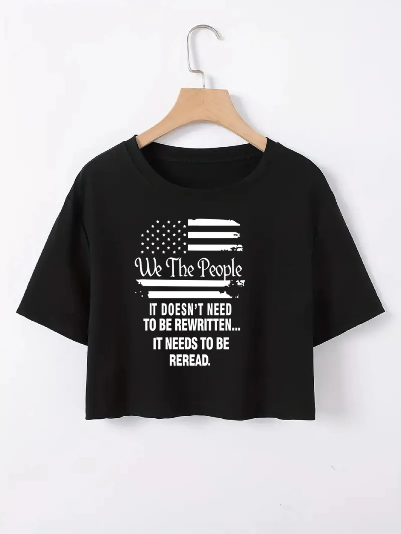 Women's T-shirt Short Sleeve T-Shirts Casual Slogan Star Stripe display picture 12