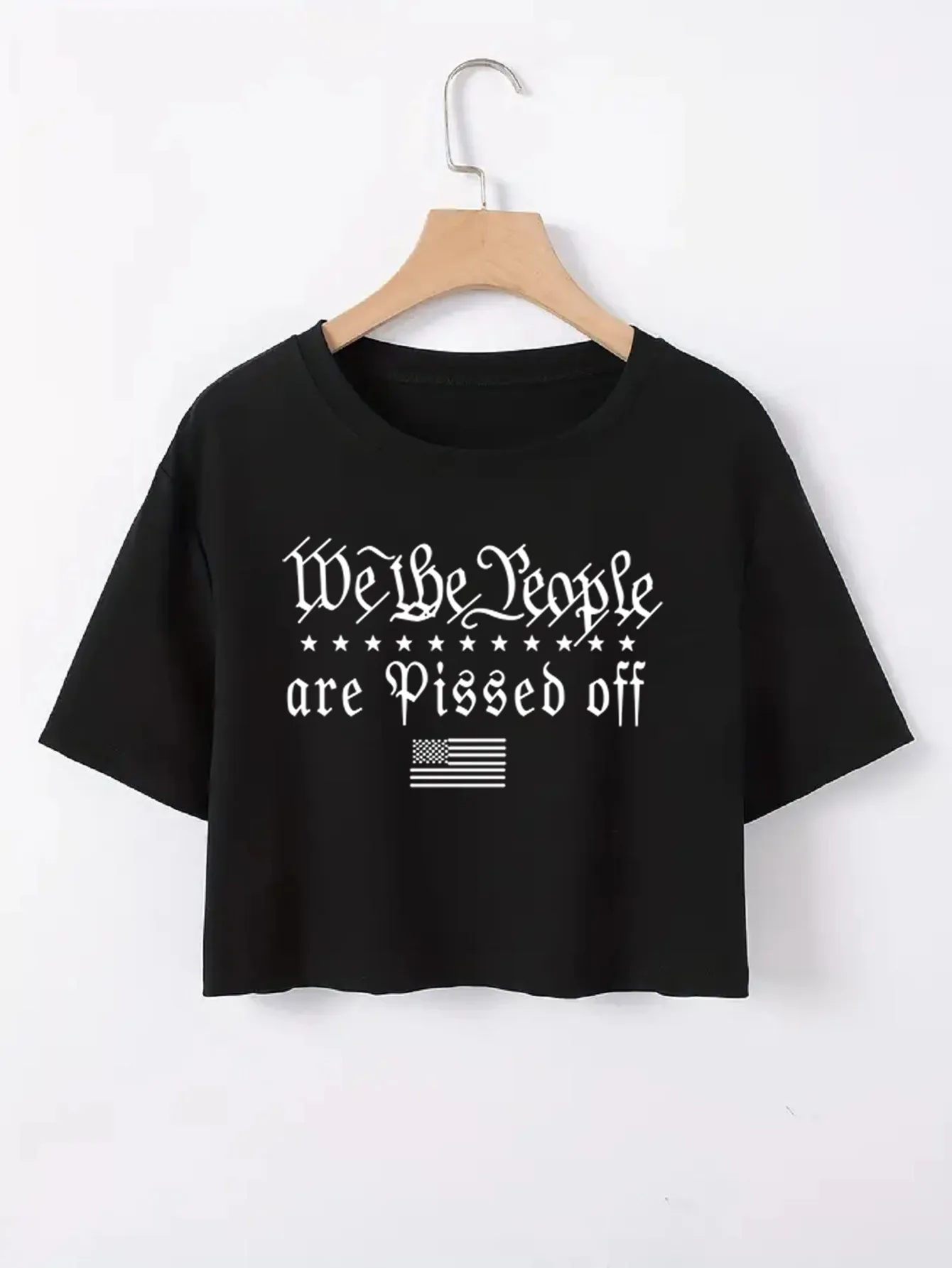 Women's T-shirt Short Sleeve T-Shirts Casual Slogan Star Stripe display picture 13