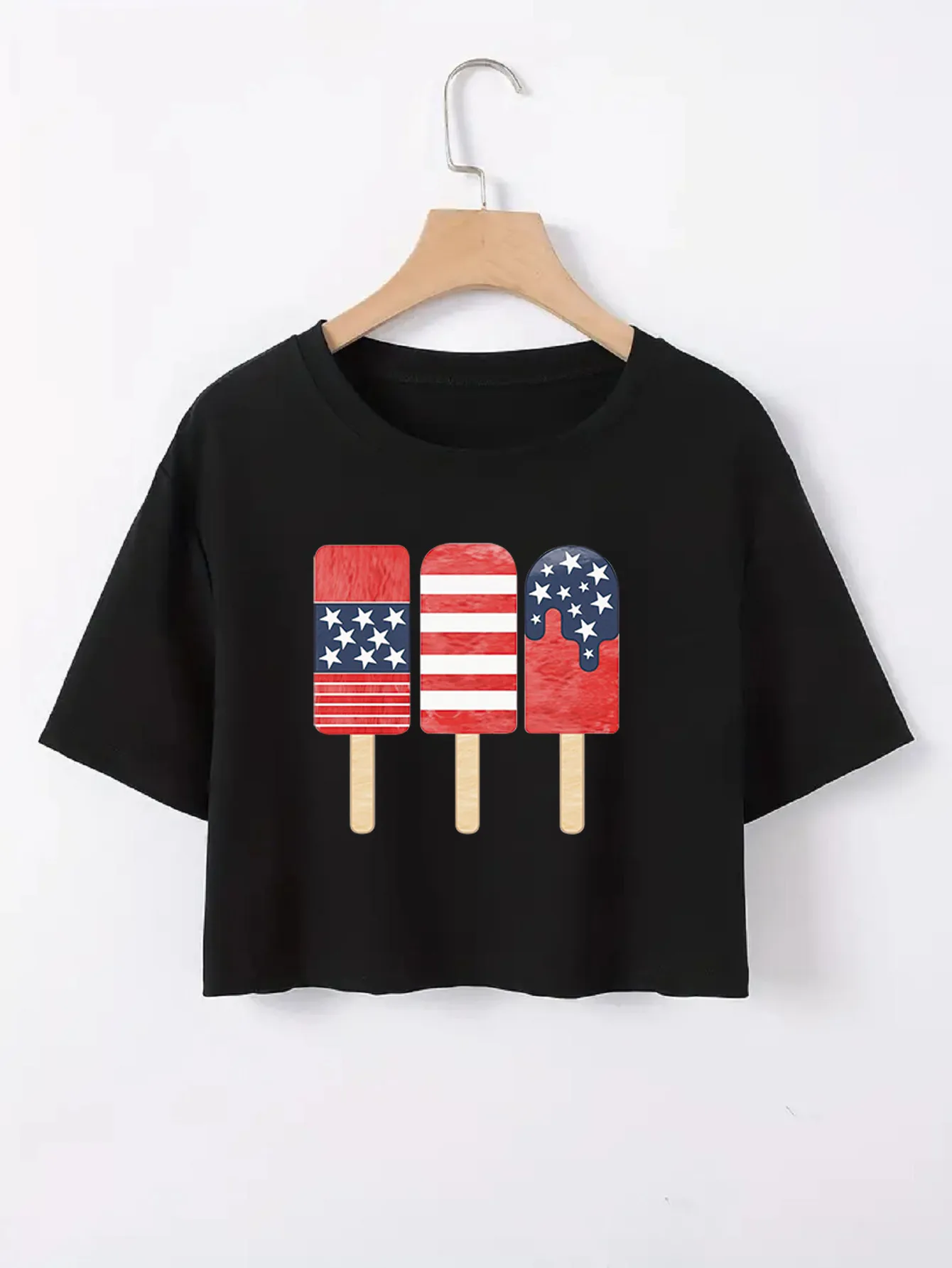 Women's T-shirt Short Sleeve T-Shirts Casual Slogan Star Stripe display picture 19