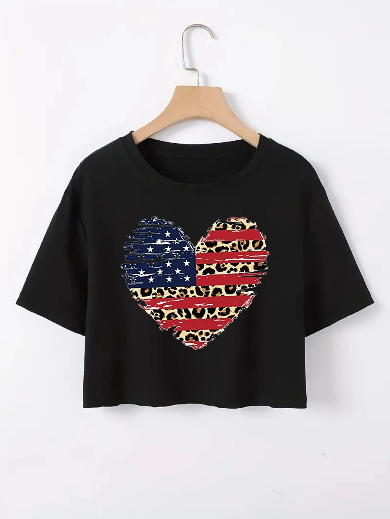 Women's T-shirt Short Sleeve T-Shirts Casual Slogan Star Stripe display picture 24