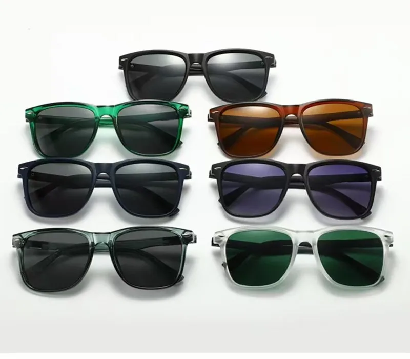 Casual Business Retro Sunglasses PC PC Polarized UV400 Protection Square Full Frame Glasses display picture 1