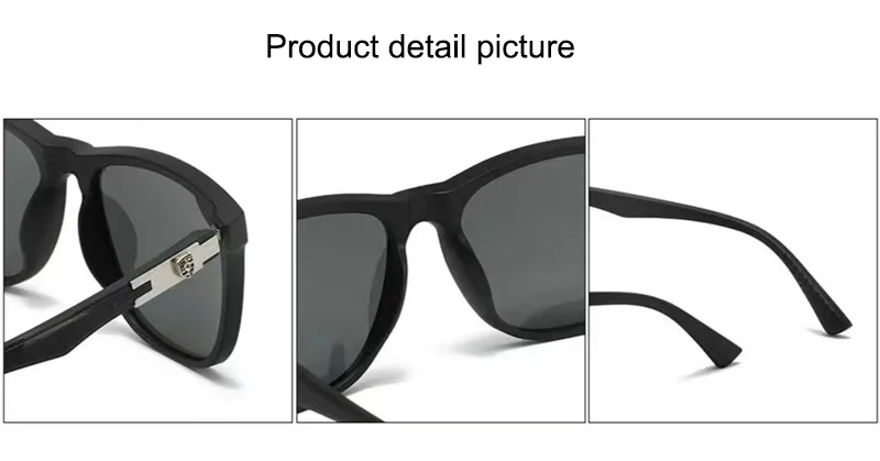 Casual Business Retro Sunglasses PC PC Polarized UV400 Protection Square Full Frame Glasses display picture 3