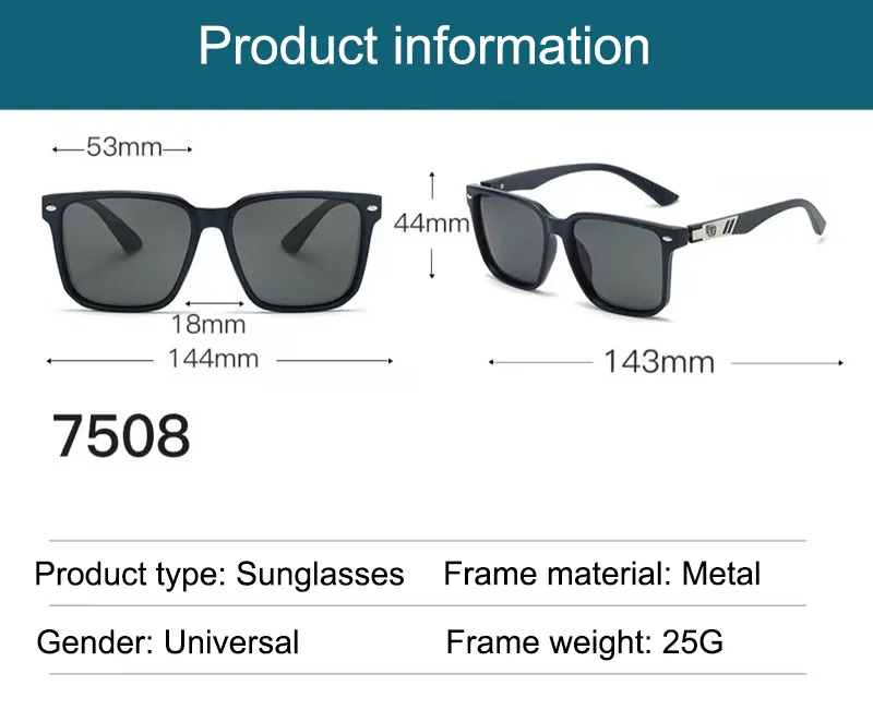 Casual Business Retro Solid Color PC Polarized UV400 Protection Square Full Frame Glasses display picture 2