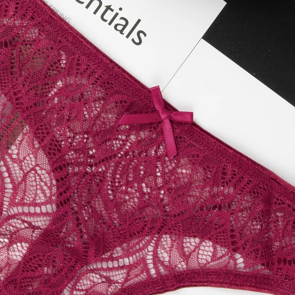 Lace Low Waist Thong Panties display picture 10