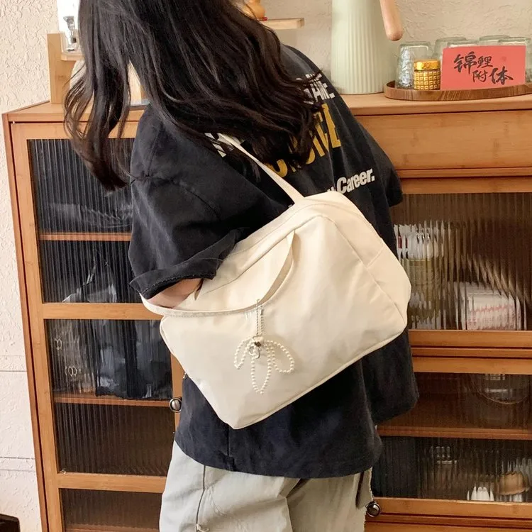 Women's Nylon Vocabulary Words/Name Solid Color Basic Streetwear Square Zipper Shoulder Bag Tote Bag display picture 10