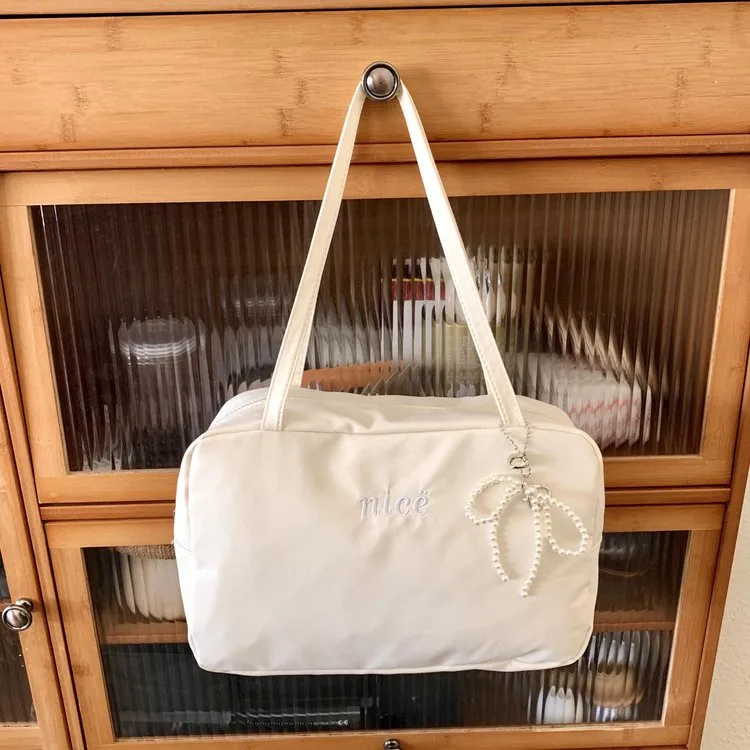 Women's Nylon Vocabulary Words/Name Solid Color Basic Streetwear Square Zipper Shoulder Bag Tote Bag display picture 28