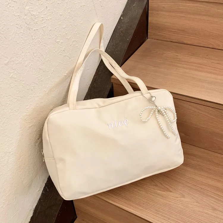 Women's Nylon Vocabulary Words/Name Solid Color Basic Streetwear Square Zipper Shoulder Bag Tote Bag display picture 16