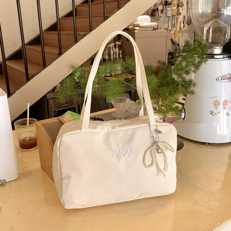 Women's Nylon Vocabulary Words/Name Solid Color Basic Streetwear Square Zipper Shoulder Bag Tote Bag display picture 29
