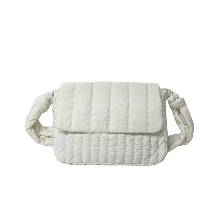 Women's Cloth Stripe Solid Color Streetwear Square Magnetic Buckle Flip Cover Shoulder Bag display picture 5