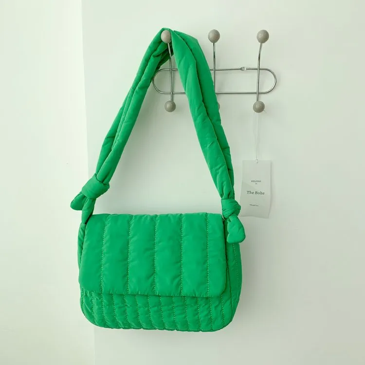 Women's Cloth Stripe Solid Color Streetwear Square Magnetic Buckle Flip Cover Shoulder Bag display picture 11