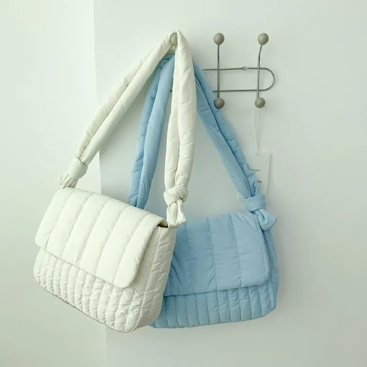 Women's Cloth Stripe Solid Color Streetwear Square Magnetic Buckle Flip Cover Shoulder Bag display picture 12