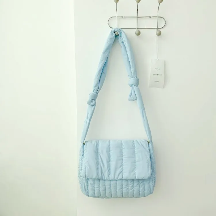 Women's Cloth Stripe Solid Color Streetwear Square Magnetic Buckle Flip Cover Shoulder Bag display picture 10