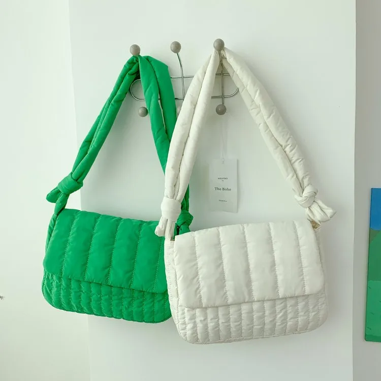Women's Cloth Stripe Solid Color Streetwear Square Magnetic Buckle Flip Cover Shoulder Bag display picture 13