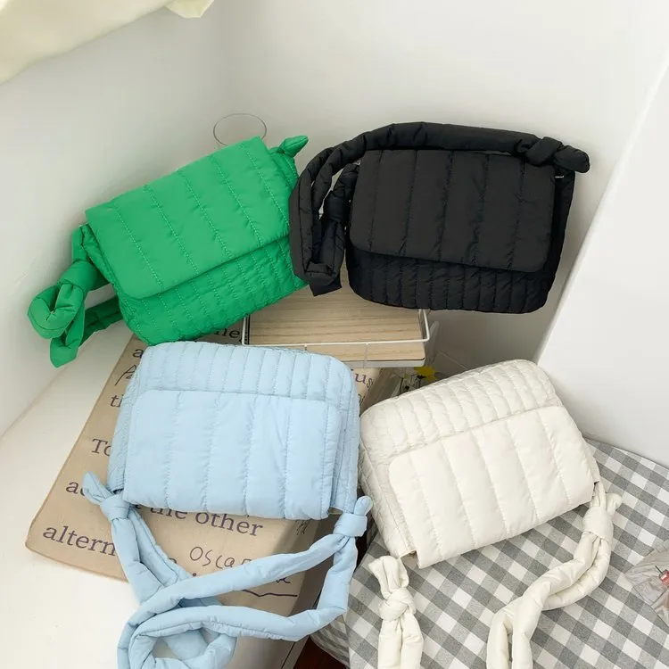 Women's Cloth Stripe Solid Color Streetwear Square Magnetic Buckle Flip Cover Shoulder Bag display picture 16
