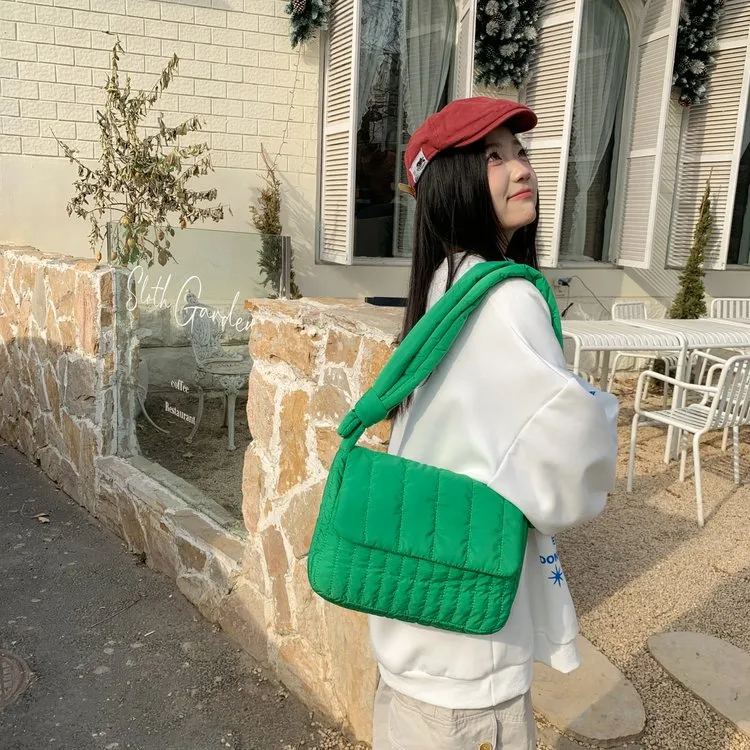 Women's Cloth Stripe Solid Color Streetwear Square Magnetic Buckle Flip Cover Shoulder Bag display picture 26