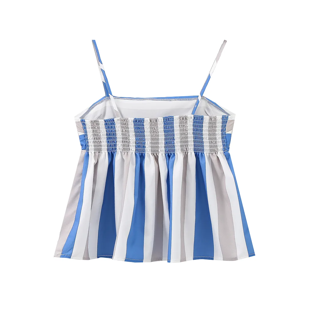 Holiday Daily Women's Casual Stripe Linen Pant Co-ord Set Shorts Sets display picture 2