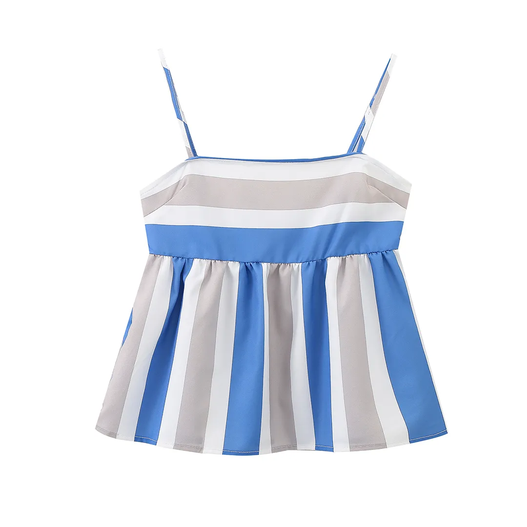 Holiday Daily Women's Casual Stripe Linen Pant Co-ord Set Shorts Sets display picture 3