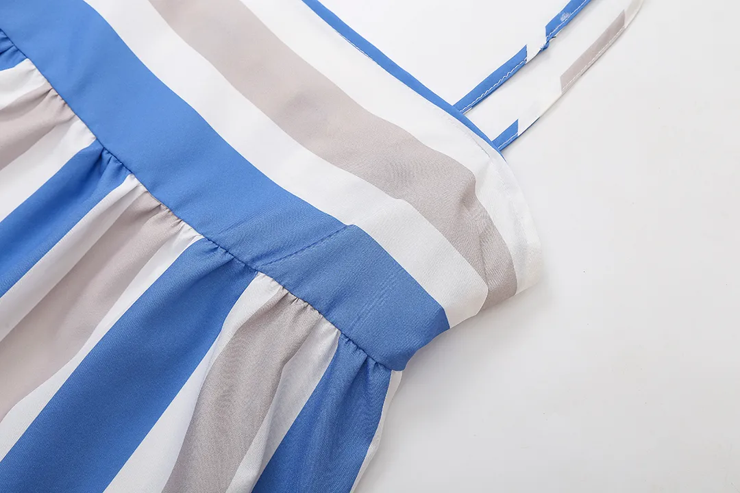 Holiday Daily Women's Casual Stripe Linen Pant Co-ord Set Shorts Sets display picture 6