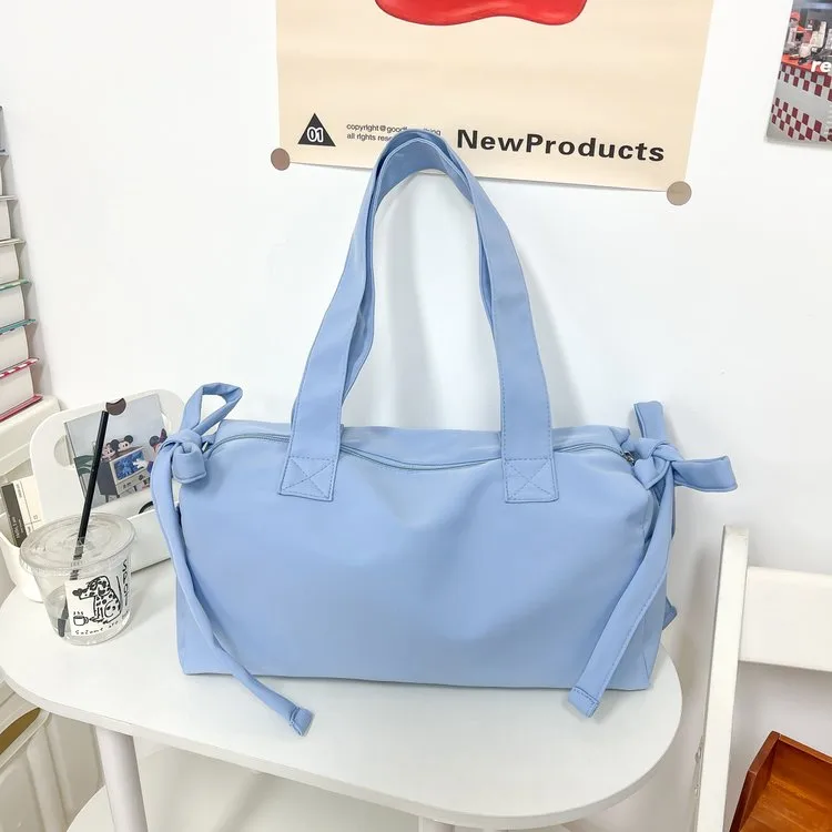 Women's Pu Leather Solid Color Bow Knot Streetwear Square Zipper Shoulder Bag display picture 11