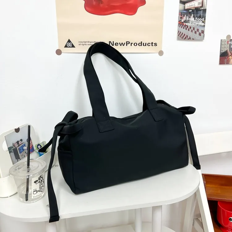 Women's Pu Leather Solid Color Bow Knot Streetwear Square Zipper Shoulder Bag display picture 14