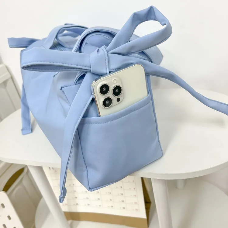 Women's Pu Leather Solid Color Bow Knot Streetwear Square Zipper Shoulder Bag display picture 17