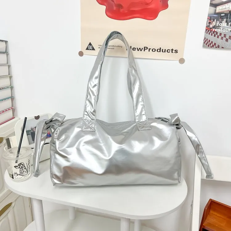Women's Pu Leather Solid Color Bow Knot Streetwear Square Zipper Shoulder Bag display picture 27